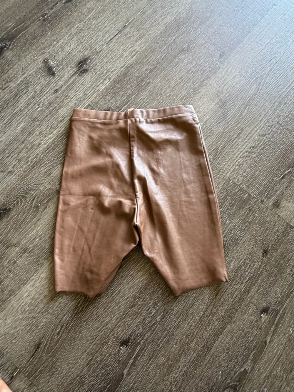 SKIMS Faux Leather High-Waist Bike Shorts — Chestnut - Picture 6 of 6